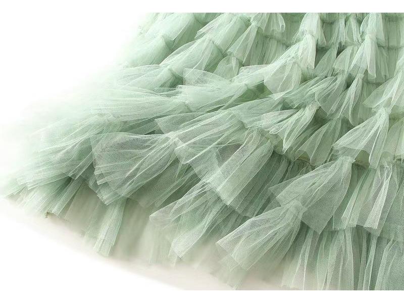 Women's Layered Mesh Gauze Pleated High Waist Long Skirt - Spring & Autumn Style