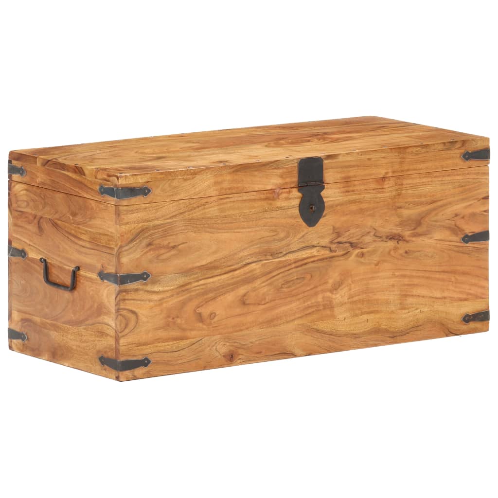Storage Chest 90 x 40 x 40 cm Solid Acacia Wood