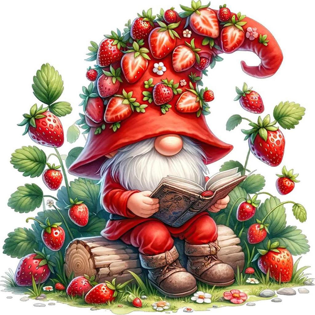 Gnome 5D DIY Full Drill Round Diamond Painting Kit for Home Wall Decoration