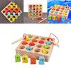 Wooden Magnetic Fishing Toy Set With Number Disks For Kids And Family Play