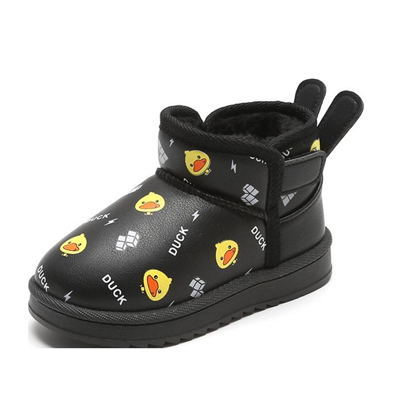 Children's Snow Boots Winter New Boys Waterproof Thickened Baby Cotton Shoes Soft Sole Girls Velvet Warm Children's Cotton Boots