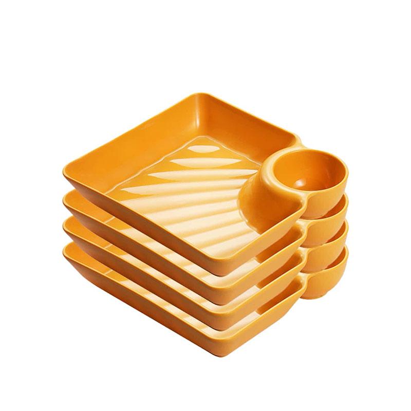 4 Stück Knödelgericht Dip-Schale, gebratenes Hähnchenplatte Zuhause kreative Plastikgeschirr Knödel