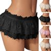 Damen Rock Höschen Spitze Dreieck Unterhose Niedrige Taille Blumenstickerei Rüschen Slips