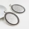 5pcs 30x40mm Inner Size Antique Silver Plated and Bronze and Black Cabochon Base Setting Charms Pendant