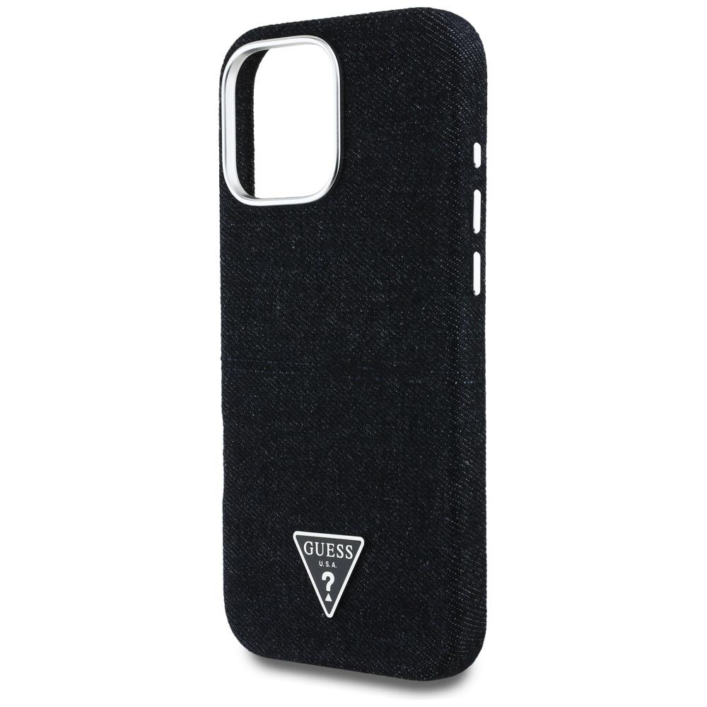 Guess Denim Triangle Logo MagSafe Case for iPhone 16 Pro Black