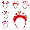 Peach Heart Red Love Heart Feather Headband Hair Hoop Valentines Day Headdress  Party