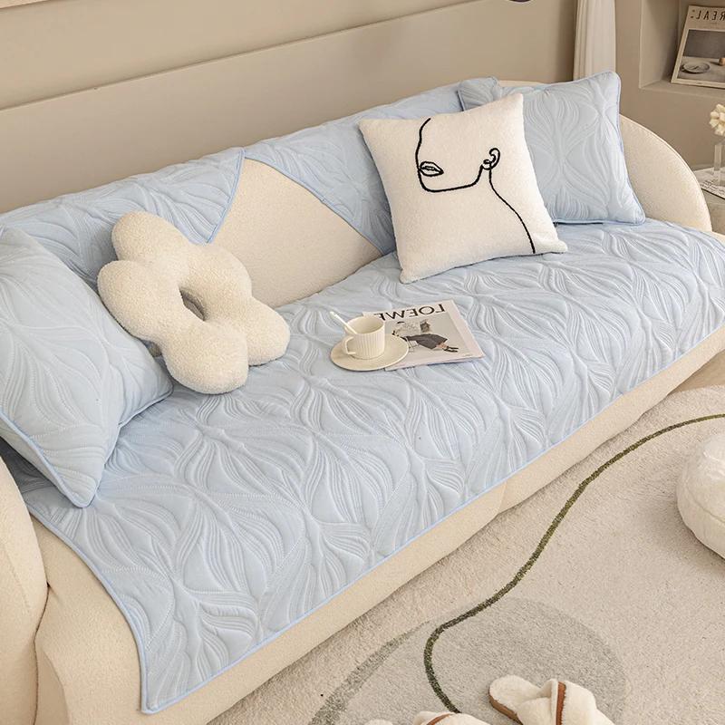 Кремовый стиль, противоскользящий диванный коврик, современный минималистичный всесезонный универсальный диванный коврик, несколько диванных ковриков для гостиной 70x70cm