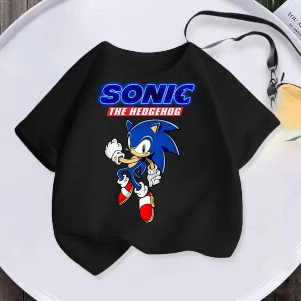 Sonic Hedgehog Kids Tshirt Kawaii Anime Kids Cartoon Tshirt Game Short Sleeve Casual Clothing Girls Boys Tshirt Top