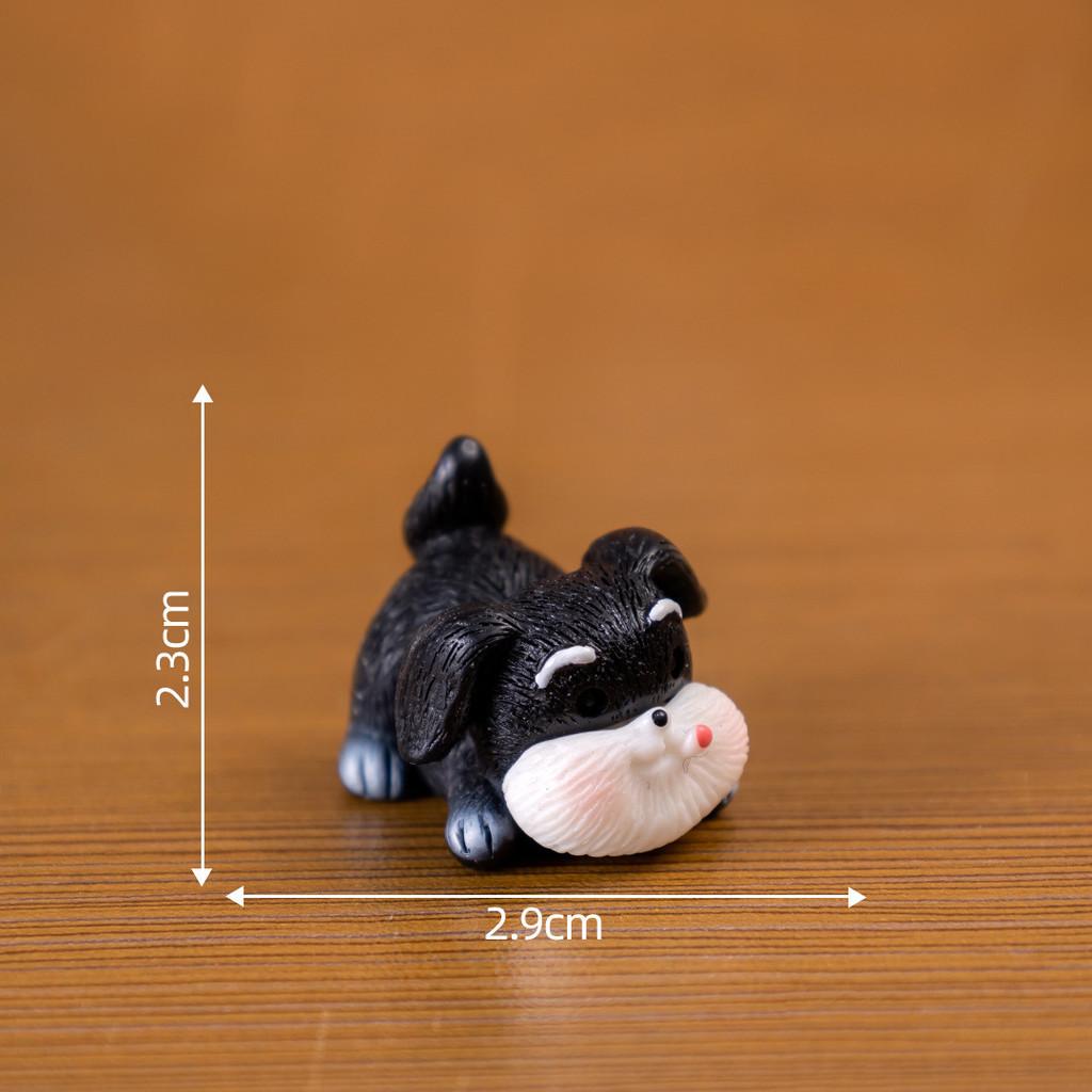 Adorable Schnauzer Resin Figurine Miniature Creative Diy Landscape Decoration