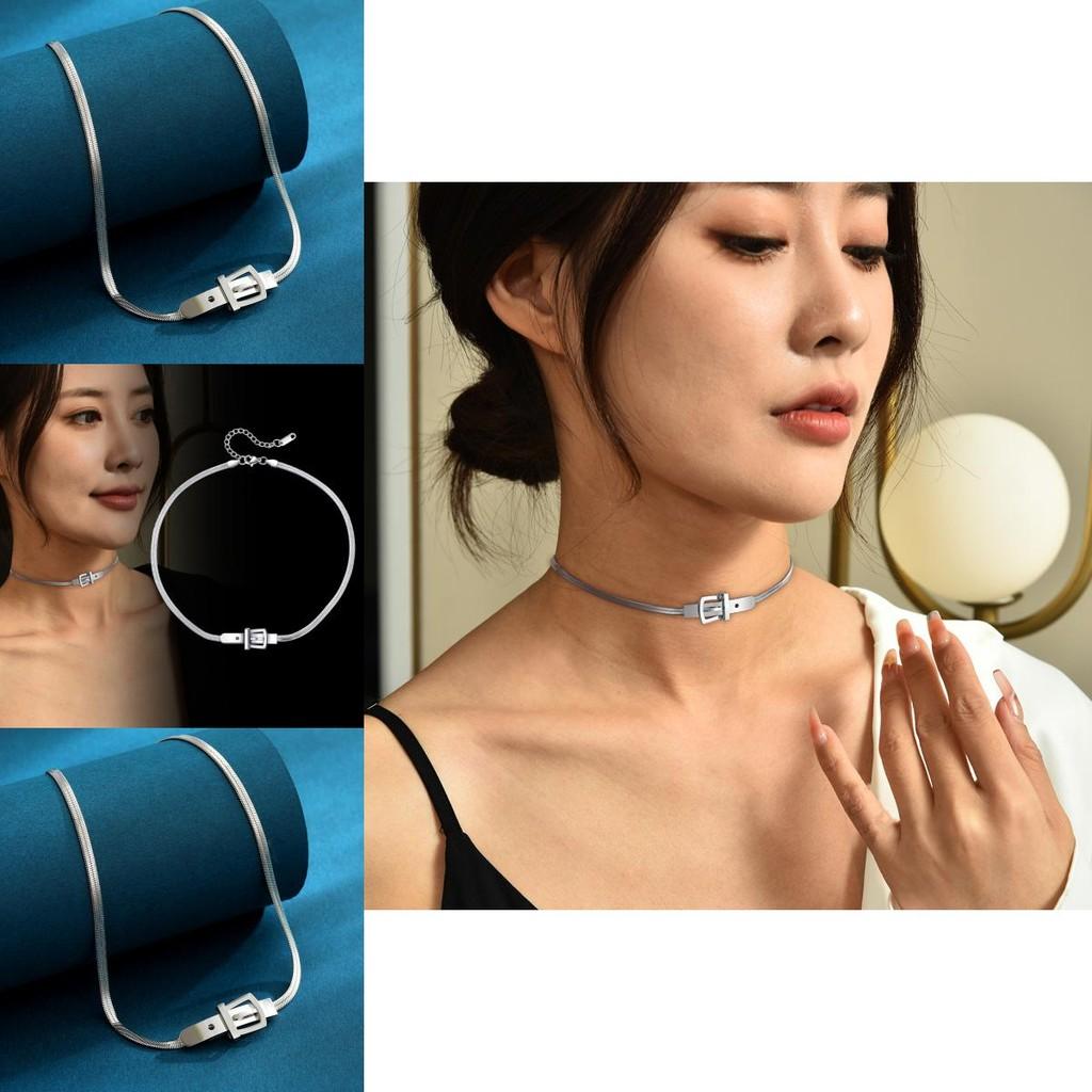 Steel Titanium Stylish Snake Bone Necklace For Women Featuring Geometric Design For Trendy Look Choker