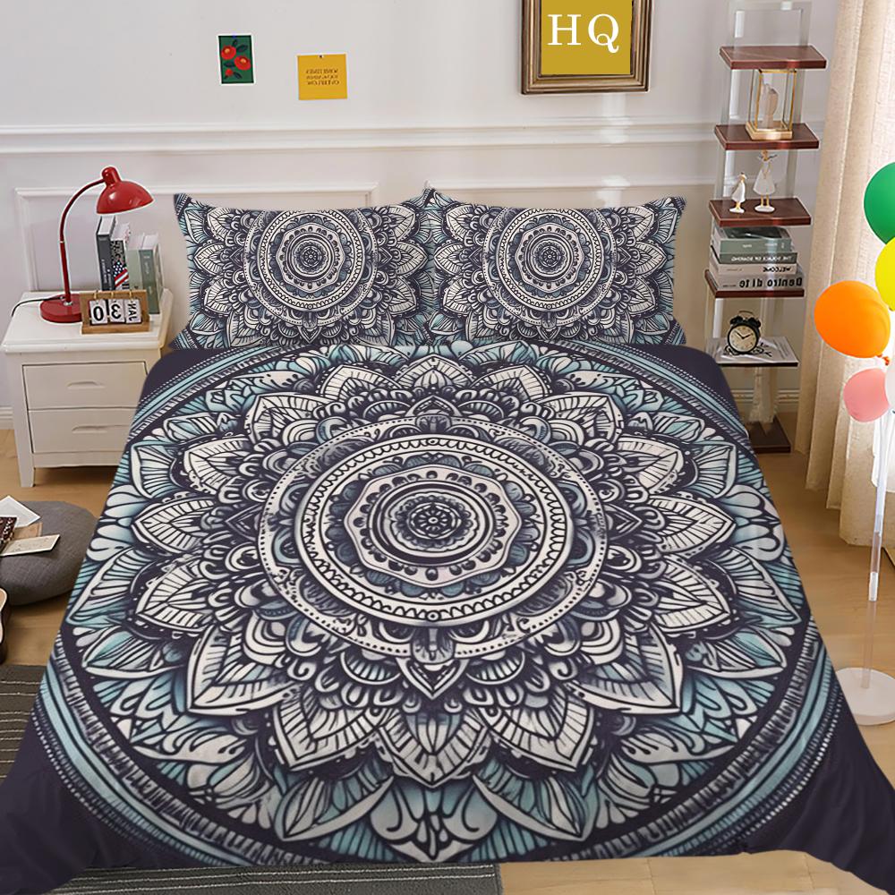 Set de lenjerie de pat pentru acasă cu imprimare 3D Datura Husă de plapumă din poliester Husă de pat pentru femeie Costume King Size Textile de casă moi