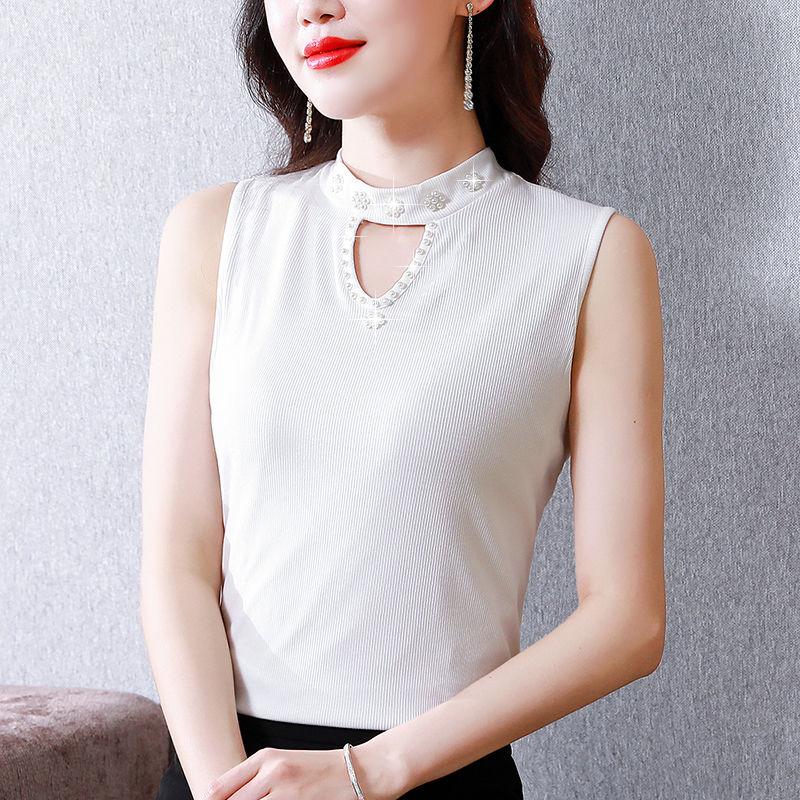 Women Spring New Fashion Sweet Pullovers Base Layers Candy Color Diamonds Hollow Out Knit Vest Slim Versatile Sleeveless Tops