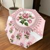 1PC Rose LaceAutomatic Open/Close Umbrella with Windproof, 8-Rib Sturdy Canopy, Durable Ribs, Fashionable Design1268A
