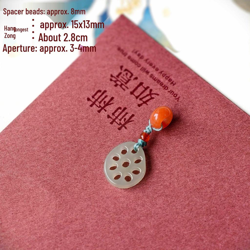 Southern Red Agate & Hetian Jade Beaded Bracelet with Pendant