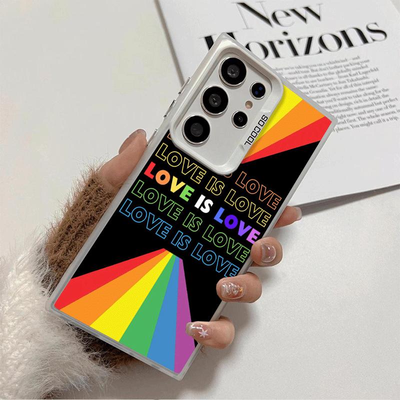 LGBT Rainbow Love Is Love Shockproof Phone Case for Samsung Galaxy S26 Edge S25 Ultra S24 FE S23 Plus S21 Cover Anti Fall Fundas