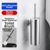 Stainless Steel Toilet Brush with Base No Drill Bathroom Cleaning Tool Toilet Brush Set  Bathroom