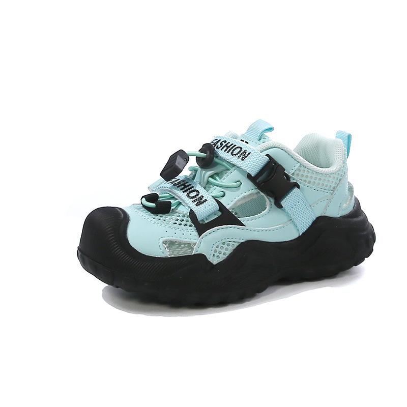 

Детские сандалии 2025 лето популярные одинарные сетчатые полые детские мальчики повседневная обувь девочки дышащие нескользящие пляжные туфли 27-31 yards 5 pairs in one hand синий