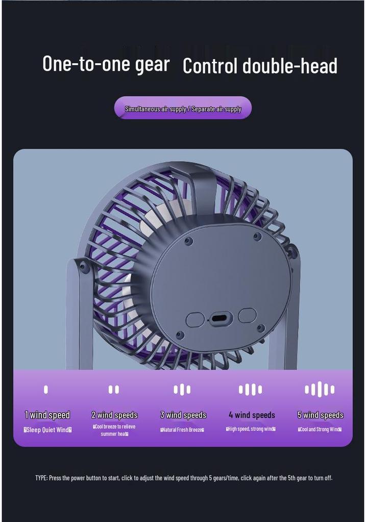 100-Speed USB Circulating Desktop & Wall-Mounted Electric Fan with Timer & Digital Display