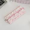 Floral Lace Quilted Pencil Case: Large Capacity, Portable Stationery Bag for Girls