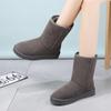 Jetzt Schuhe Damen 'S Schaffellwolle Einer Winter Rindsleder Verdickt Warm Flache Sohle Lässige Kurze Stiefel Kurzer Schaft Damen