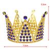 Crown Party Birthday Baking Decoration Show Children's Hair Accessories Bridal Accessories Round Tiara Alloy Rhinestone Crown