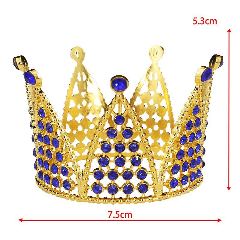Crown Party Birthday Baking Decoration Show Children's Hair Accessories Bridal Accessories Round Tiara Alloy Rhinestone Crown
