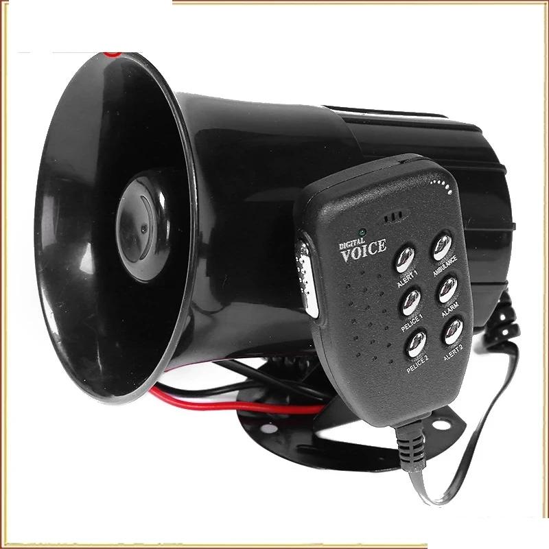 6-geluids 100W luide claxon voor motorfiets, auto, vrachtwagen, luidspreker, waarschuwingsalarm, sirene, politie, brandweer, ambulance, claxon