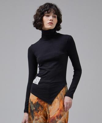 Baitalssain [Line] Diagonal Layered Turtleneck (3Colors)