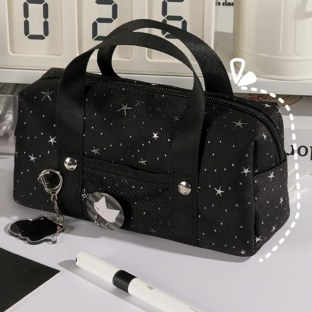 Multi-layer Star Dots Pencil Case Pencil Pouch Cloth Stationery Bag  School Supplies