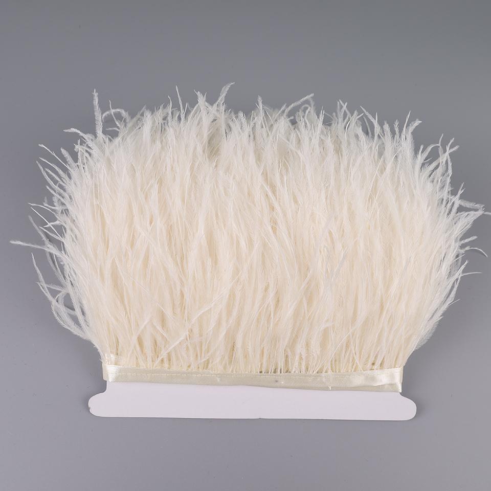 2M Pštrosí peří na stuze pro vyšívání šití do šatů ozdobné peří na pásce třásně pro oblečení