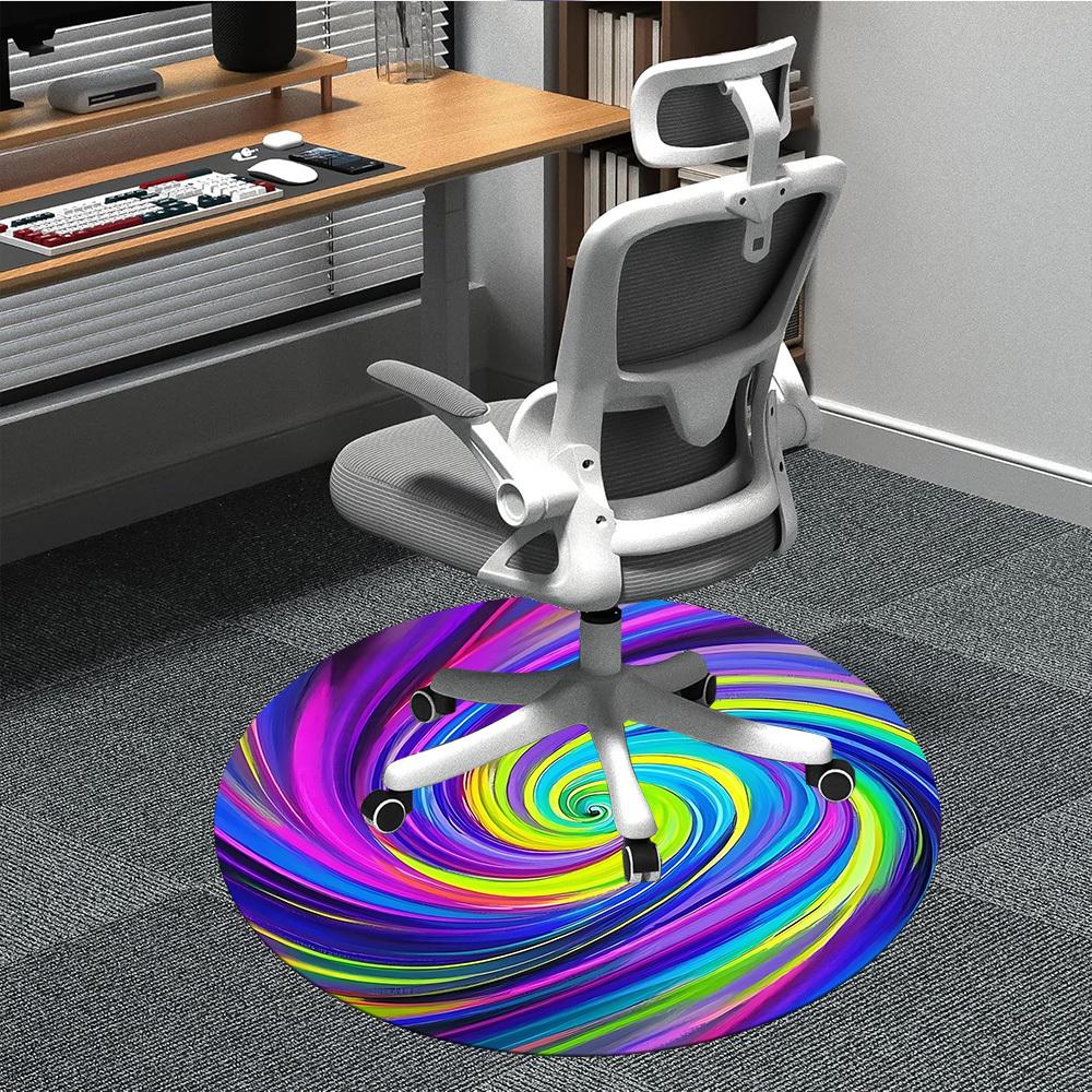 

1pc Colorful Swirl Pattern Chair Carpet for Office, Soft Flannel Throw Mat, Perfect for Office, Holiday Party Decoration Choice yy260209093 80cm by 80cm