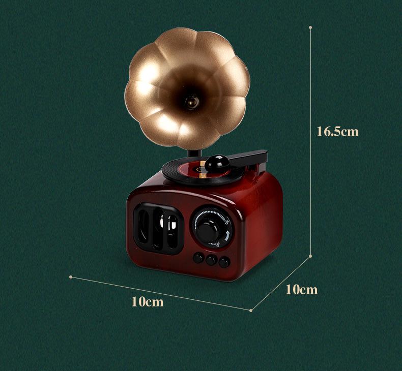 Octave Retro Gramophone Music Box: Vintage Wind-up Display Gift for Girls' Birthday & New Year