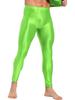 Mens Shiny Solid Color Skinny Pant Gym Fitness Sports Leggings Tights Glossy Stockings Pantyhose