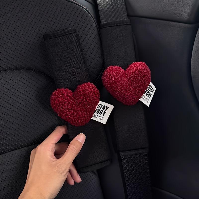 2pcs Love Heart Car Styling Seat Belt Cover Soft Chest Protection Car Seatbelt Shoulder Pad Neck Support Cushion Safety Belt Pad