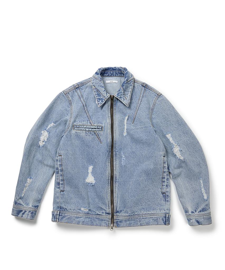 Etce Destroyed Dart Trucker Jacket (Blue)