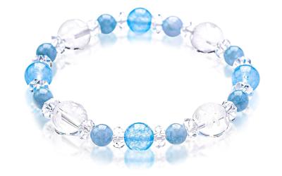 [Kyojudo] Power Stone Bracelet for Women, Four Divine Beasts, Crystal and Natural Stone (Aquamarine 10mm)