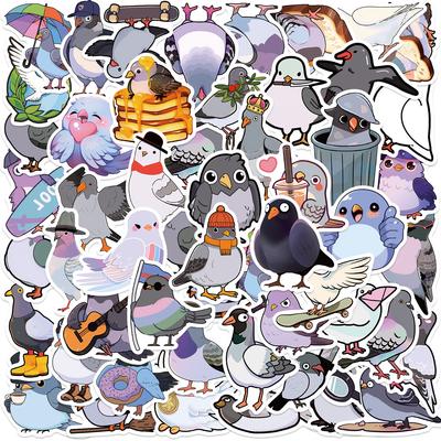 50 Cartoon Pigeon Doodle Stickers Guitar Notebook Suitcase DIY Waterproof Stickers
