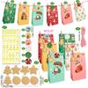 Christmas Advent Calendar Kraft Gift Bags Set - 24 Pieces