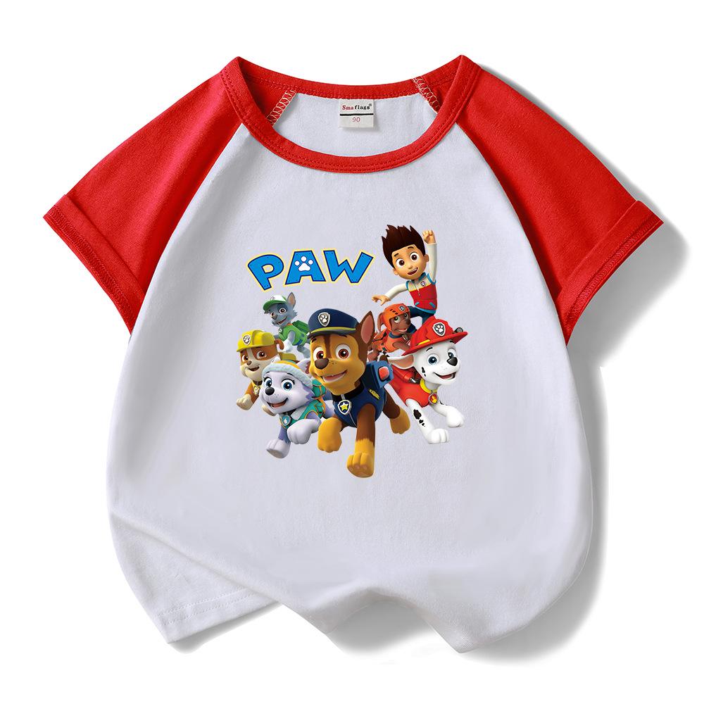 Paw Patrol Summer 2022 Kids' Two-Piece Set: Trendy Short Sleeve T-shirt & Shorts for Boys and Girls