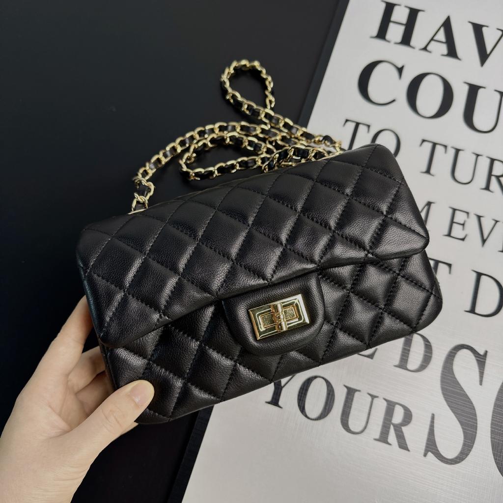 New big mini chain bag classic rhombus square fat leather versatile mini shoulder messenger women's bag