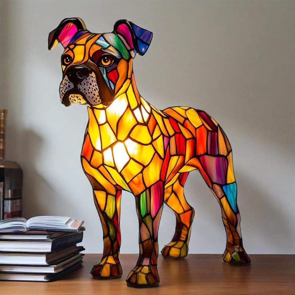 Yorkshire Terrier Lamp, Boxer Dog Lamp, Dog Series Art Night Light, Cute Pet Dogs Themed LED Table Lamps with Warm Ambient Glow, Fun Gift for Dogs