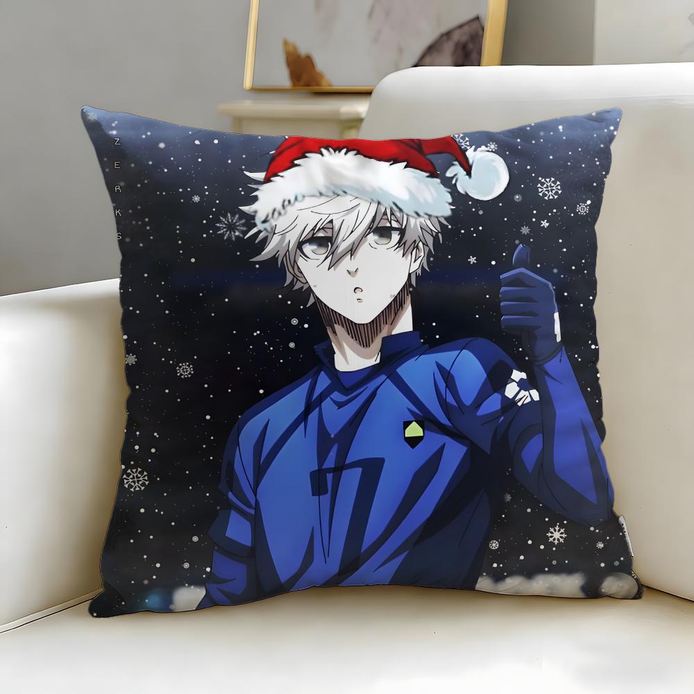 popular anime Blue Lock Cushion Cover Soft & Easy-Wash Pillow Case – Versatile for Couch, Bed, Travel and Office