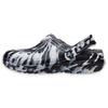 Klassischer gefütterter Marmor-Clog Damen Weiß Schwarz 207180-103