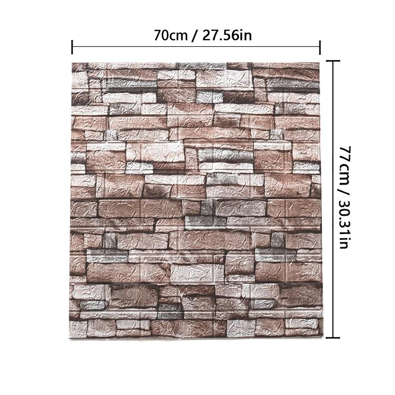 10M 3D Wallpaper Wall Sticker Household Decoration Wallpaper Foam Brick Wall Panel Sticker Self-adhesive Waterproof Living Room