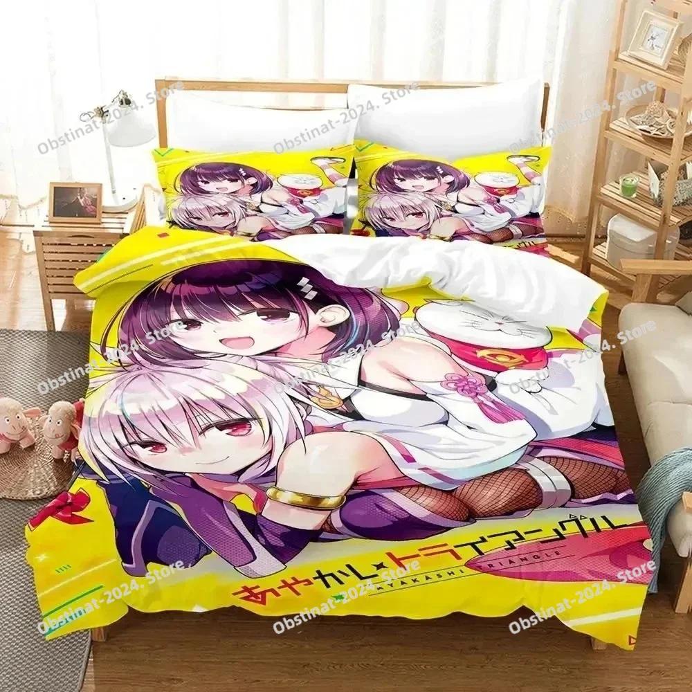 3D Anime Ayakashi Triangle Bedding Set Printed Bed Set With Pillowcase Bed Duvet Cover Soft Single Double Queen Super King Size