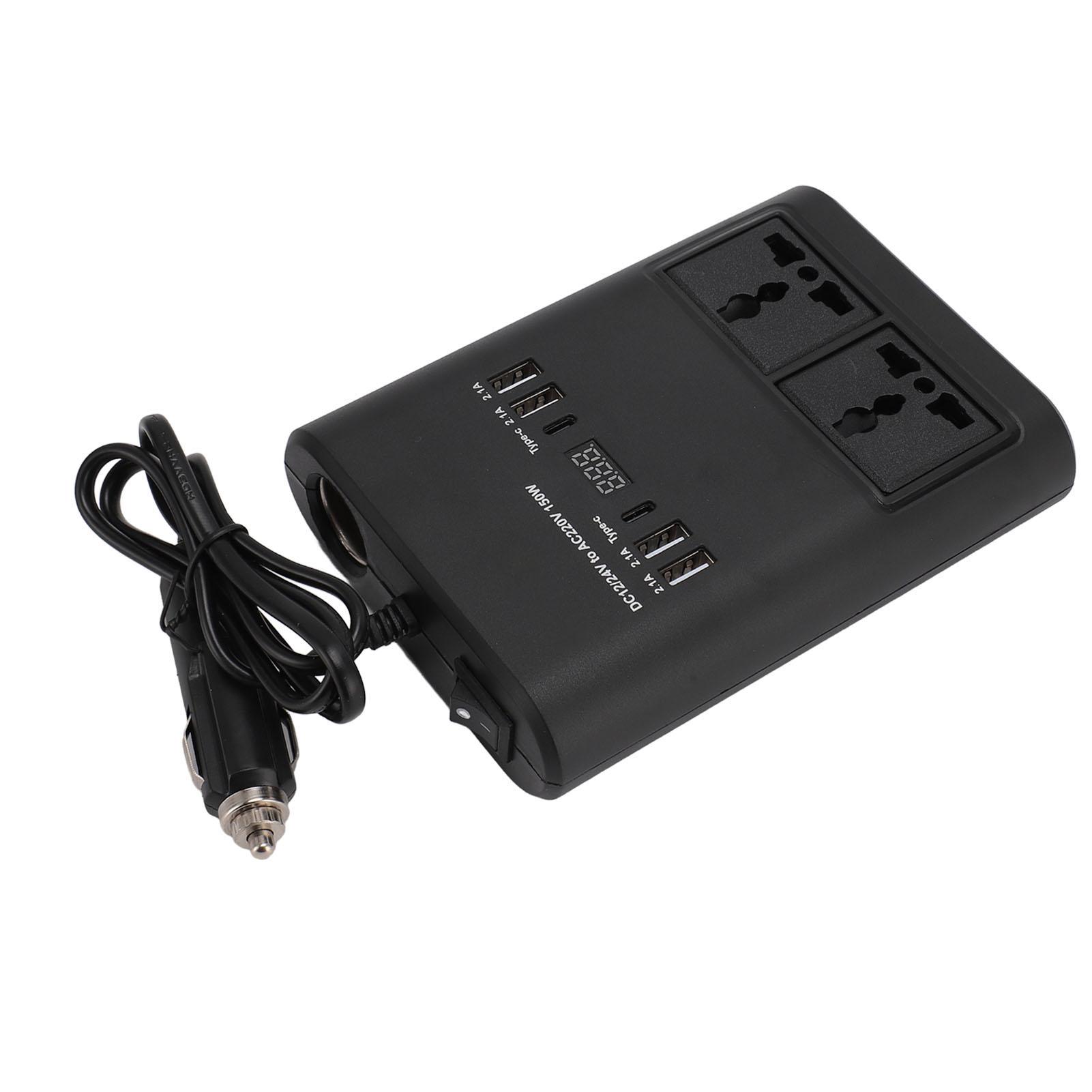 

Автомобильный инвертор 150 Вт постоянного тока 12 В до 110 В переменного тока с быстрой зарядкой и светодиодным дисплеем Автомобильный инвертор для Android