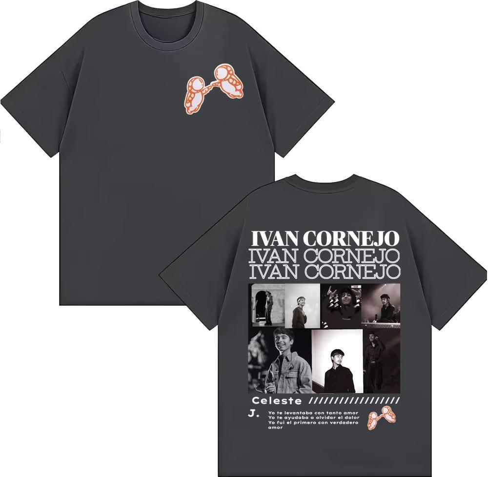 

Ivan Cornejos Album Cover Print Tshirt Fashion Hiphop 2026 Spring summer Print Pure Cotton Casual Shortsleeved top y2k ins L