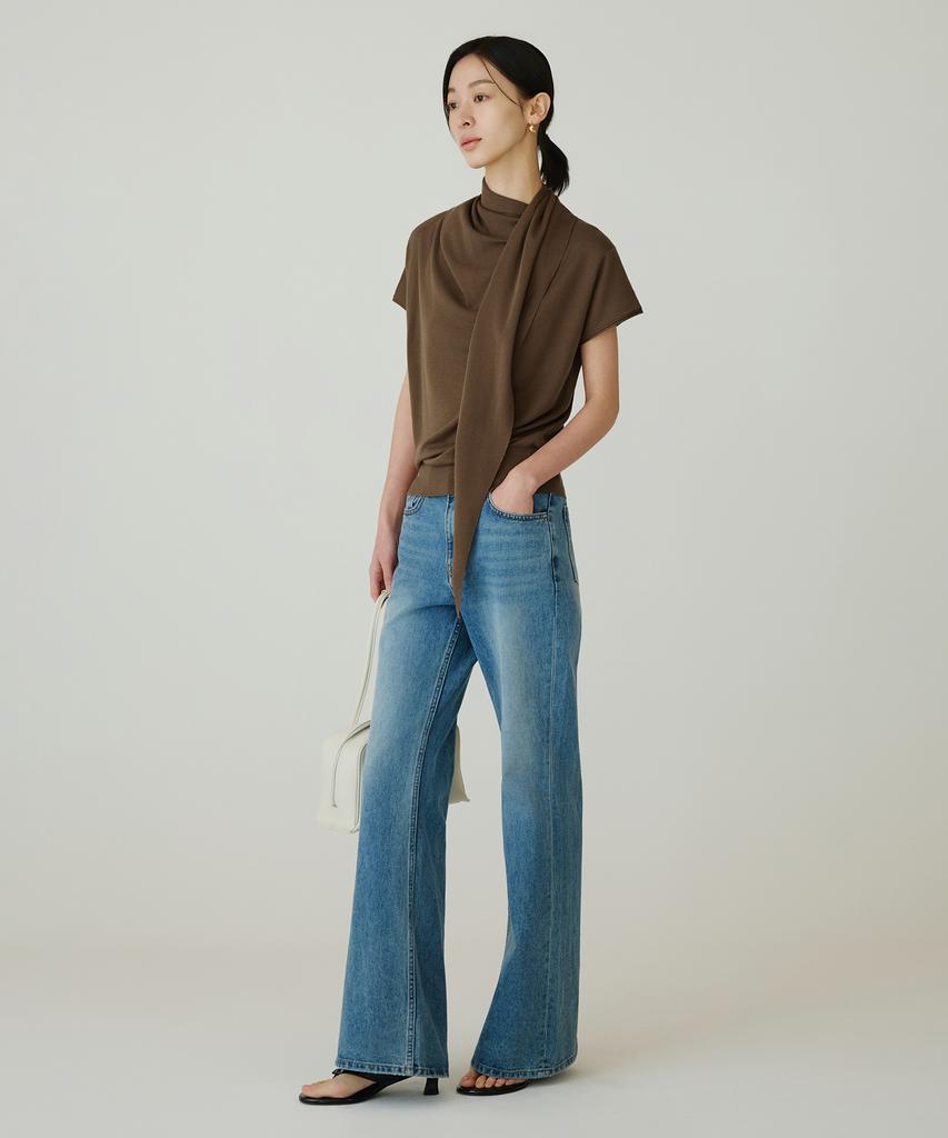 Siyajyu Sikn2178 Cowl Scarf Knit Top_Brown