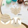 30x Unfinished Bee Wood Cutouts Multipurpose with Holes and Ropes Wooden Tags Crafts for DIY
