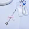 Beaded Phone Lanyard Bowknot Pendant Wrist Strap Detachable Ballet Shoe Phone Chain Keyring Portable Accessory for Women
